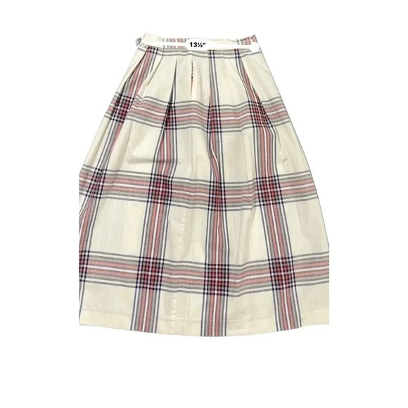CounterParts Women's White Plaid Pattern Side Zip Midi Skirt Size 10 - Picture 2 of 9